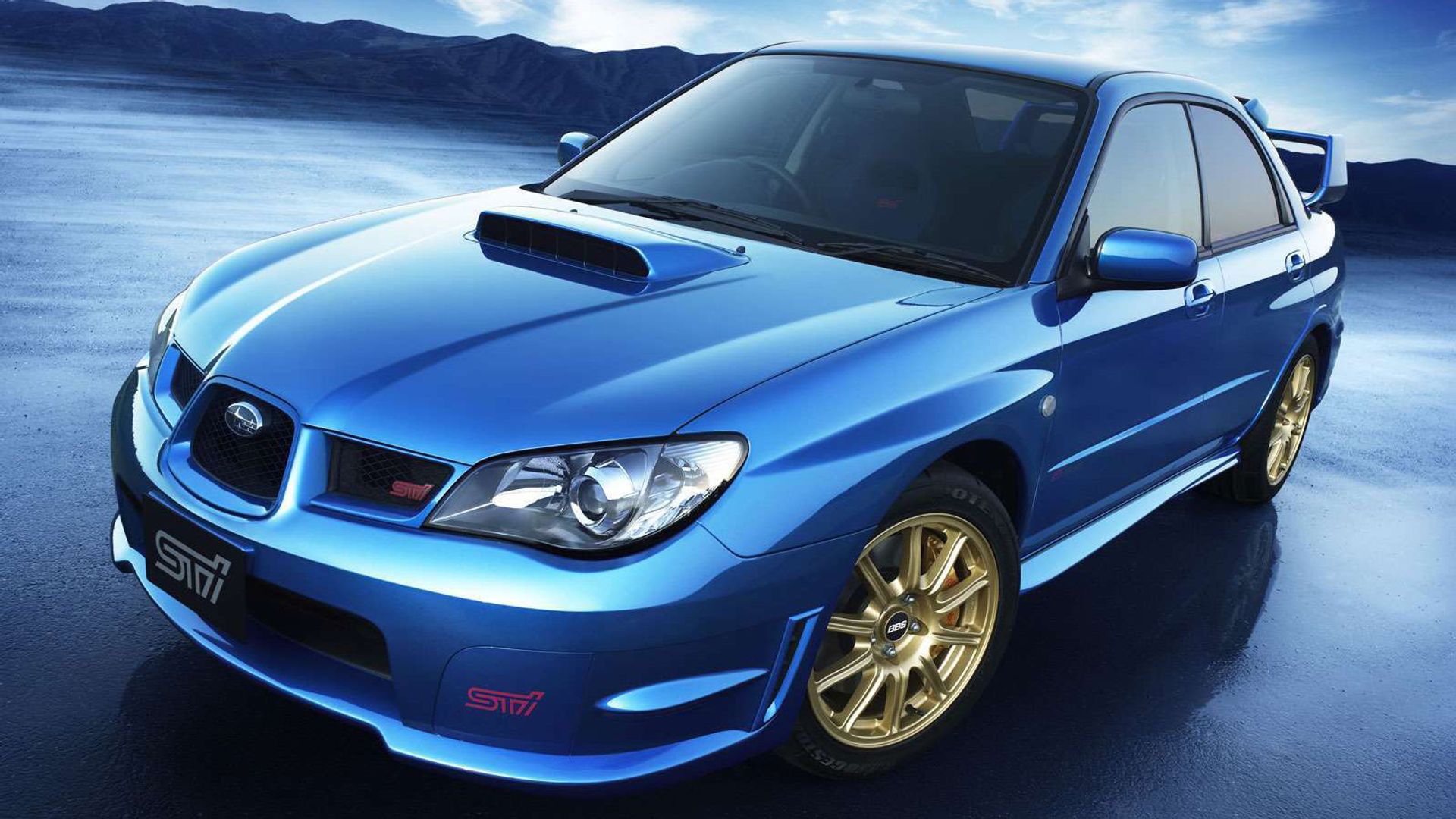 Blue Subaru Impreza WRX
