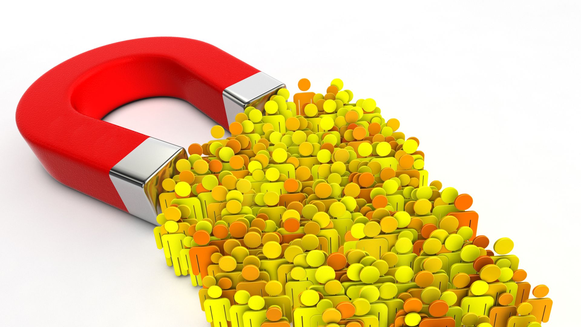 Magnet attracting crowd of people